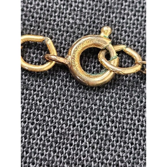 Vtg 14k Gold Triple 5.5mm Pearl & Diamond Accent Pendant 1.66g On A 10kGF Chain - Picture 7 of 11